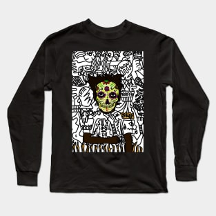 Kilt: A Striking NFT with MaleMask, MexicanEye Color, and DarkSkin Color" - DarkItem and Doodle Art Galore Long Sleeve T-Shirt